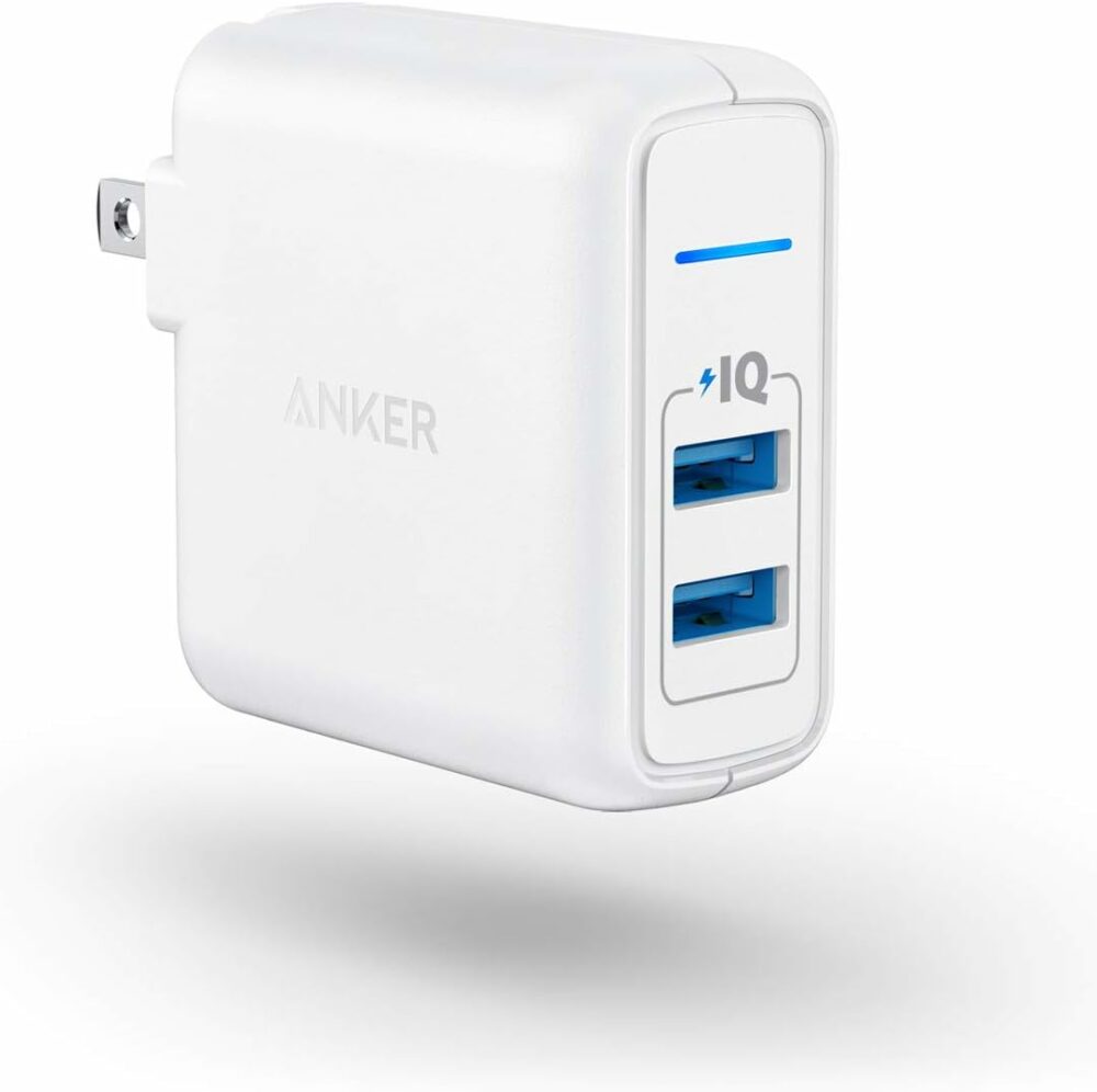 Anker Elite Dual Port 24W Wall Charger, PowerPort 2 with PowerIQ and Foldable Plug