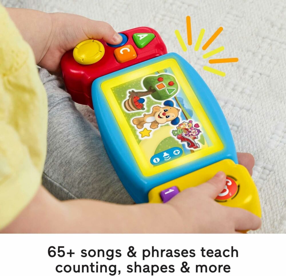 Fisher-Price Laugh & Learn Baby & Toddler Toy Twist & Learn Gamer Pretend Video Game with Lights & Music