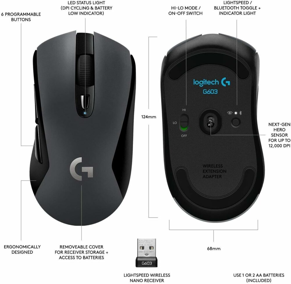 Logitech G603 Light Speed Wired - Image 2