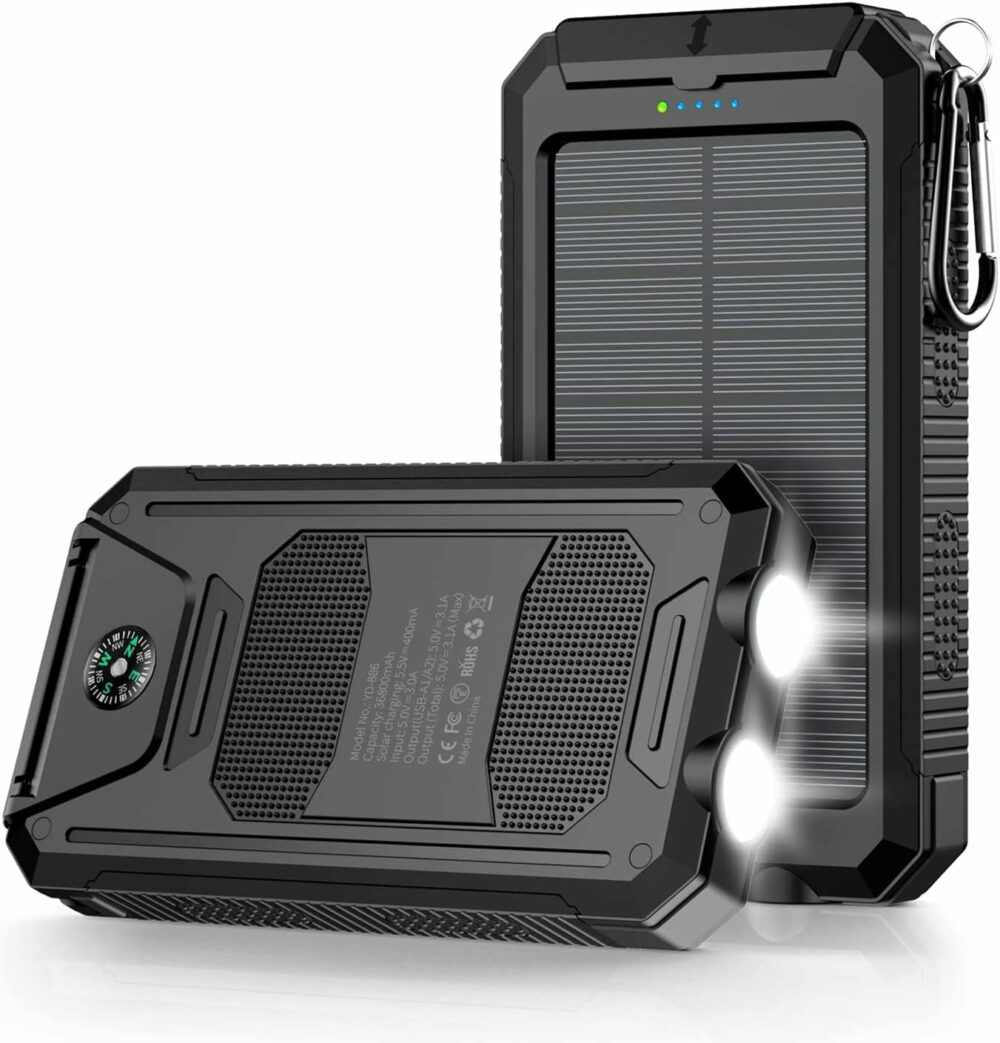 Power Charger Solar 36800 mAh USB F/Light Deep Blk